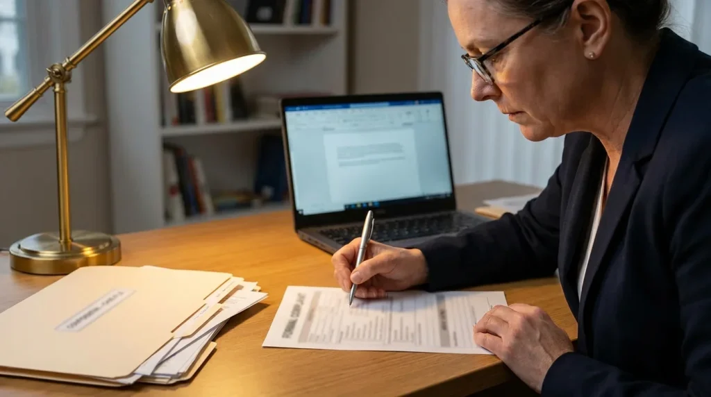 Person writing a formal complaint letter about a UK online casino dispute