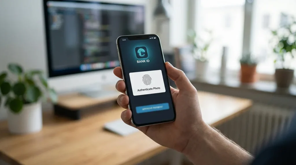 Smartphone displaying Open Banking authentication for an instant casino deposit